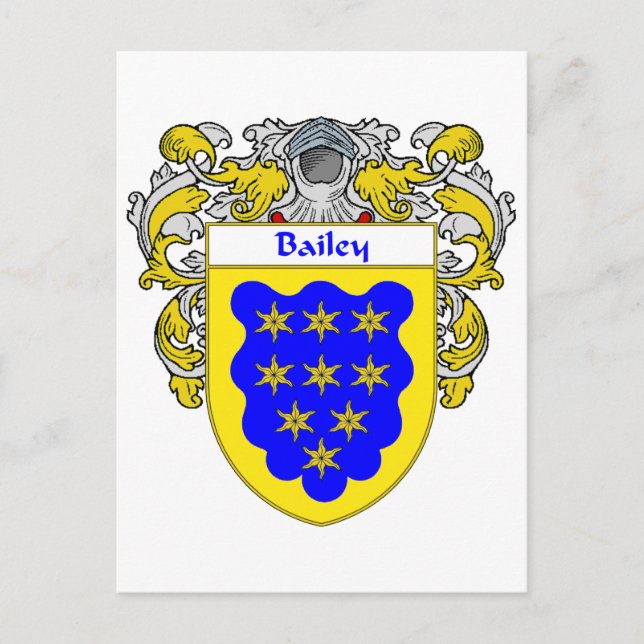 Bailey Coat of Arms (Mantled) Postkarte (Vorderseite)