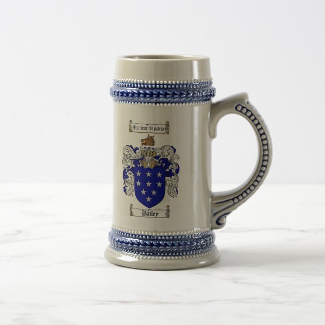 Bailey Coat of Arms Stein / Bailey Familienwappen Bierglas (Rechts)