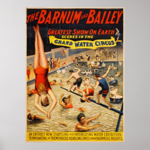 Bailey Grand Water Circus 1895 Poster