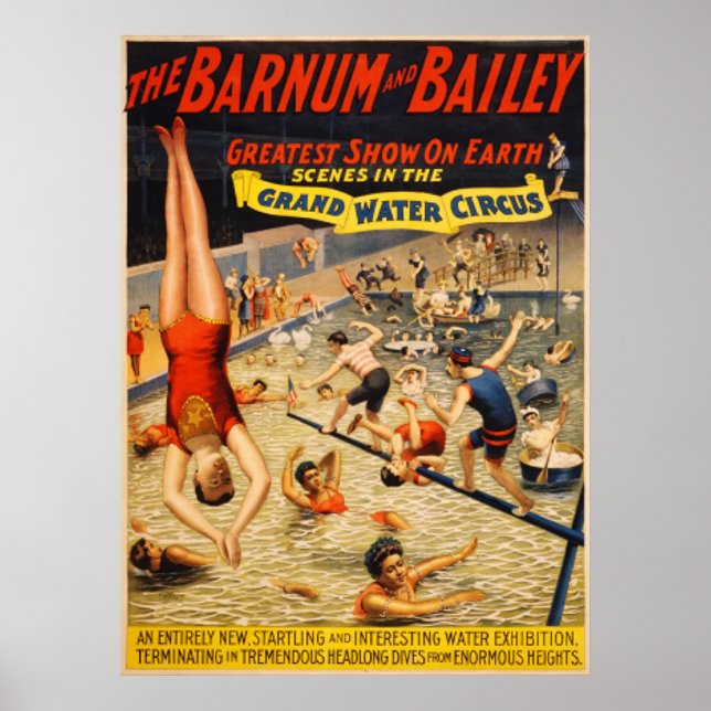Bailey Grand Water Circus 1895 Poster (Vorne)