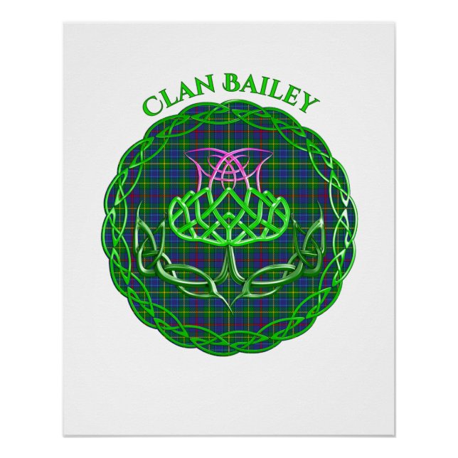 Bailey Scottish Tartan Celtic Thistle Poster (Vorderseite)