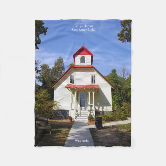 Baileys Harbor Rear Range Light Fleece-Decke Fleecedecke (Vorderseite)