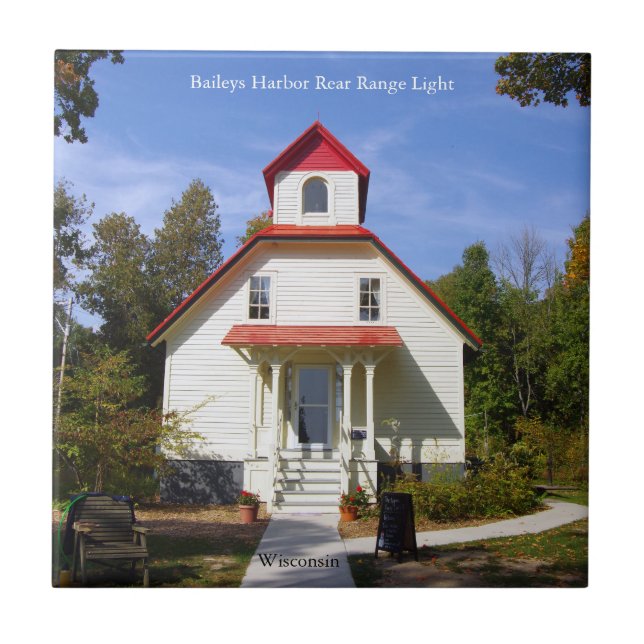 Baileys Harbor Rear Range Light tile Fliese (Vorderseite)
