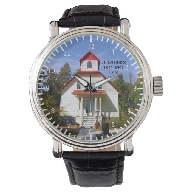 Baileys Harbor Rear Range Light Wache Armbanduhr (Vorderseite)