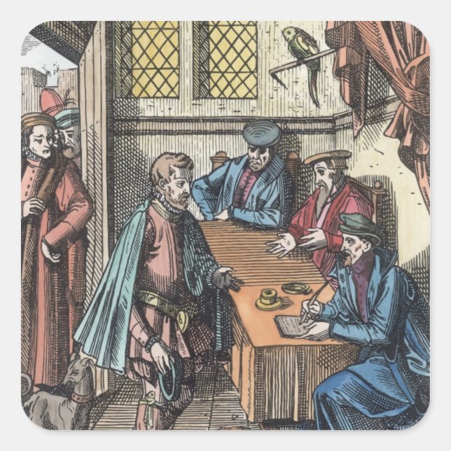 Bailliage oder Tribunal of the King's Bailiff, aft Quadratischer Aufkleber (Vorderseite)