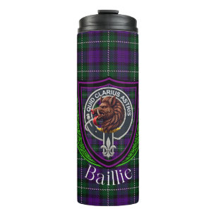 Baillie schottischer Clan Tartan und Wappen Thermosbecher