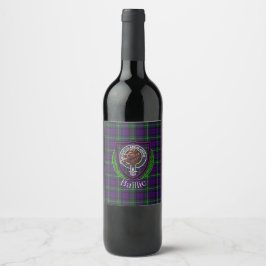 Baillie Schottischer Clan Tartan und Wappen Weinetikett