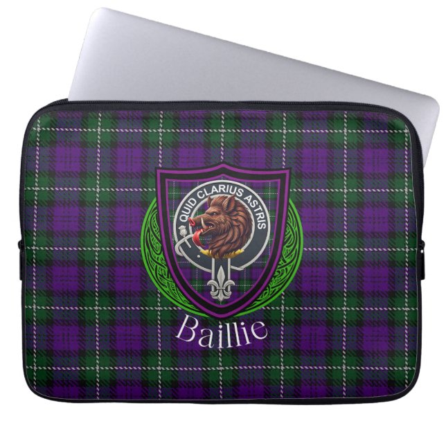 Baillie Scottish Clan Tartan and Crest  Laptopschutzhülle (Vorderseite)