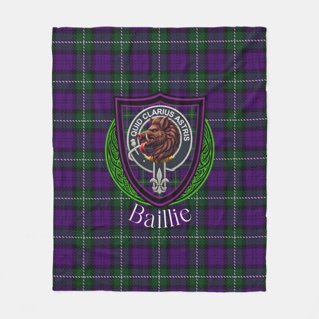 Baillie Scottish Clan Tartan Crest Fleecedecke (Vorderseite)