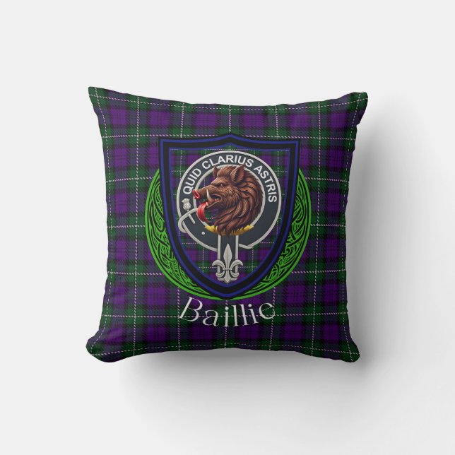 Baillie Scottish Clan Tartan Wappen Kissen (Vorderseite)