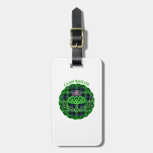 Baillie Scottish Tartan Celtic Thistle Gepäckanhänger (Vorderseite vertikal)