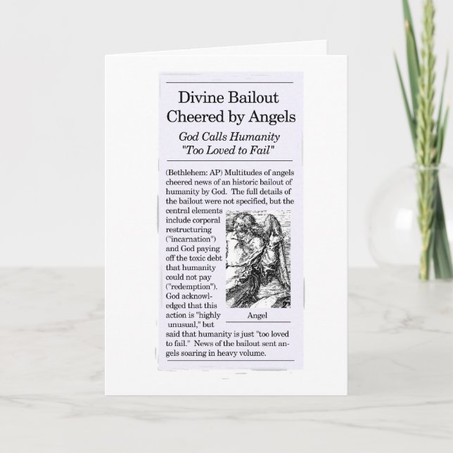 "Bailout Theme" Feiertagskarte (Vorderseite)