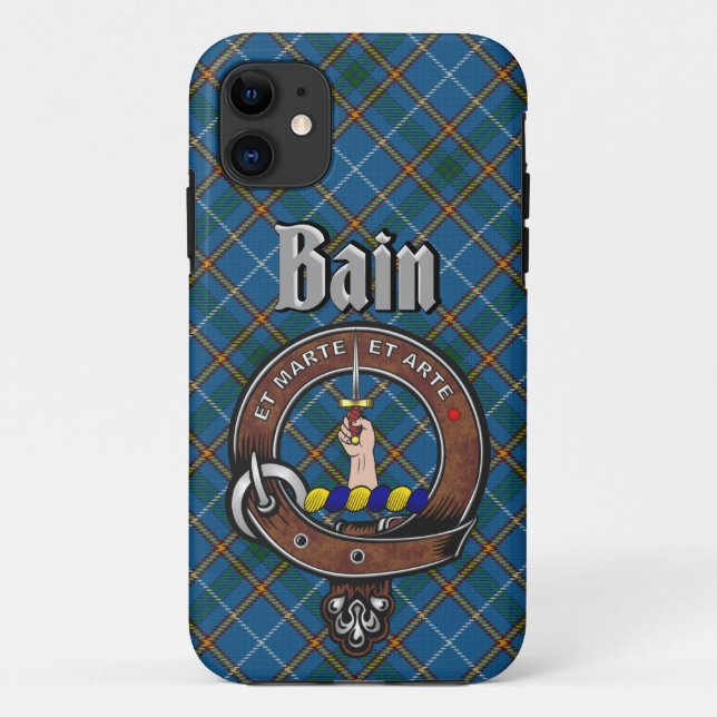 Bain Clan Abzeichen & Tartan Phone Case (Rückseite)