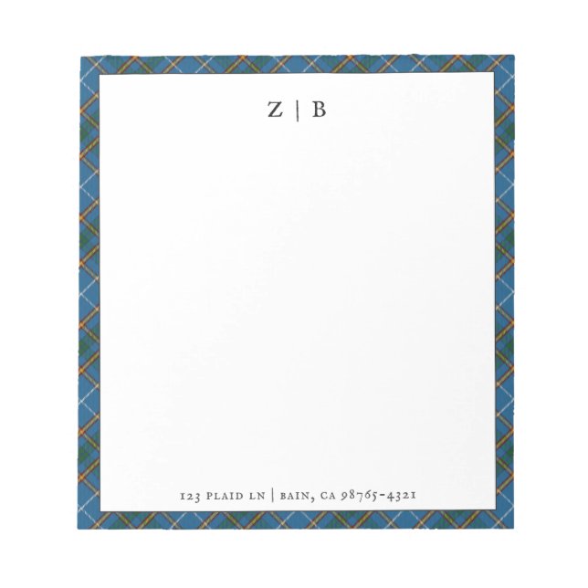 Bain Clan Tartan Kariertes Muster Notizblock (Vorderseite)
