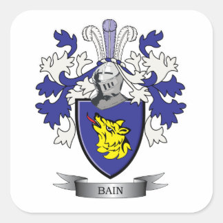Bain Familienwappen Coat of Arms Quadratischer Aufkleber