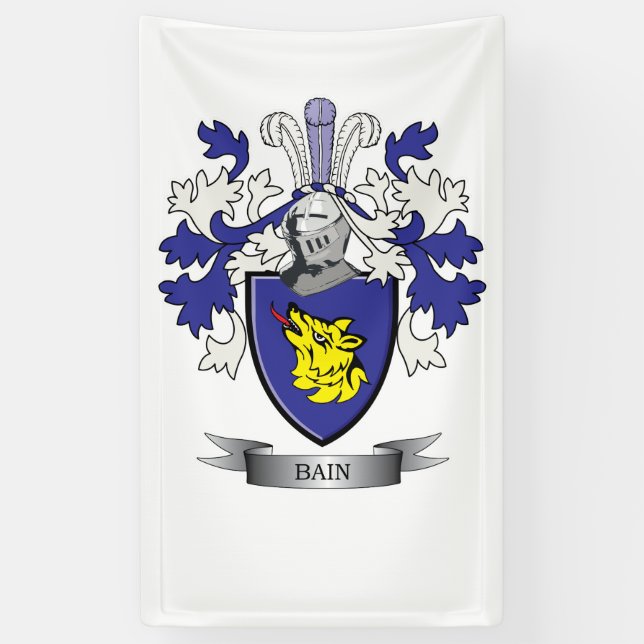 Bain Familienwappen-Wappen Banner (Vertikal)