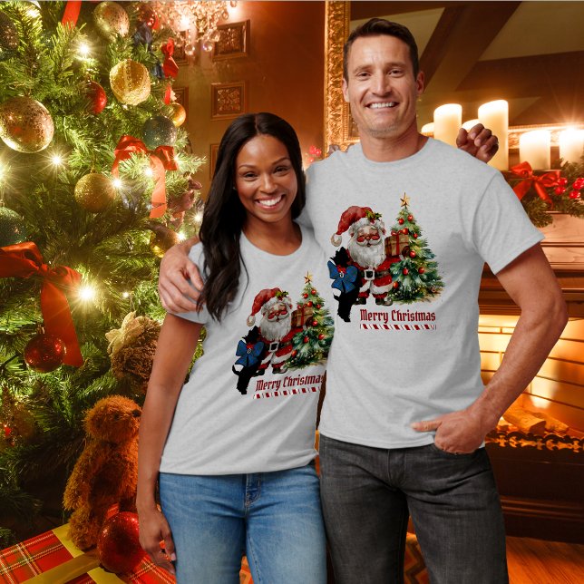 Bain Scottie Dog Christmas Personalisiert T-Shirt (Von Creator hochgeladen)