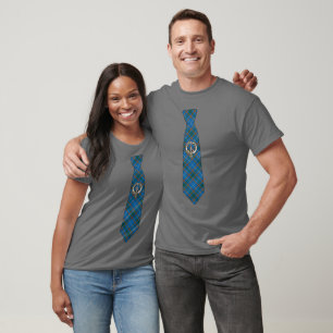 Bain Scottish Abzeichen & Tartan Krawatte T-Shirt
