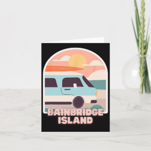 Bainbridge Island Beach Retro Pastellfarben Sun Su Karte