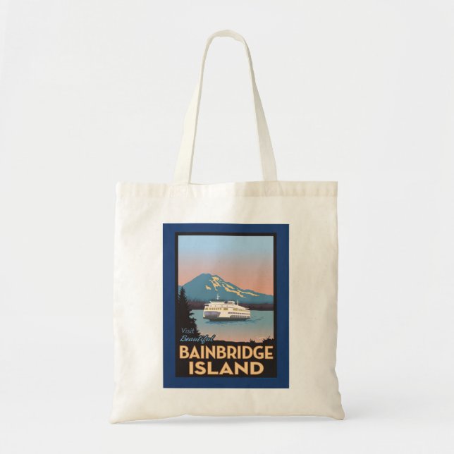 Bainbridge Island Retro-Stil Poster Art Tasche (Vorne)