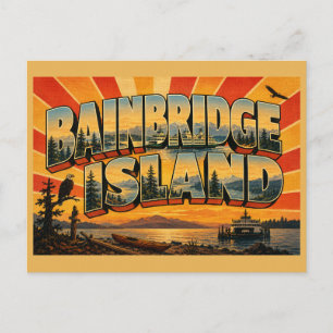 Bainbridge Island WA-Fähre Sound Forest Art Postkarte