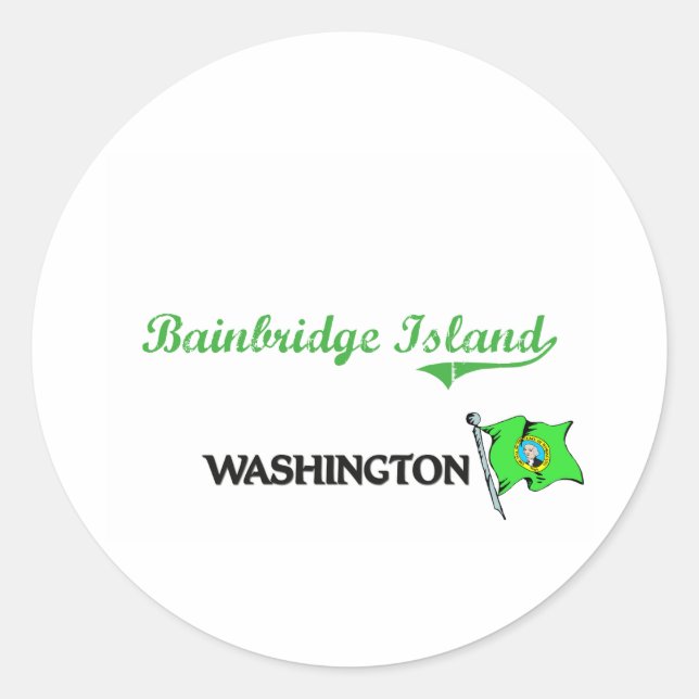 Bainbridge Island Washington City Classic Runder Aufkleber (Vorderseite)