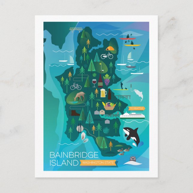 Bainbridge Island, Washington Postcard Postkarte (Vorderseite)
