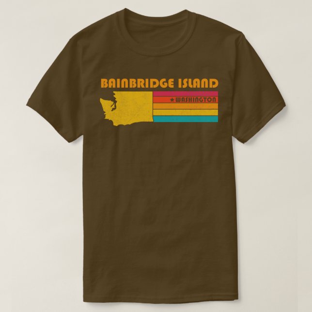 Bainbridge Island Washington Vintag so beunruhigt T-Shirt (Design vorne)