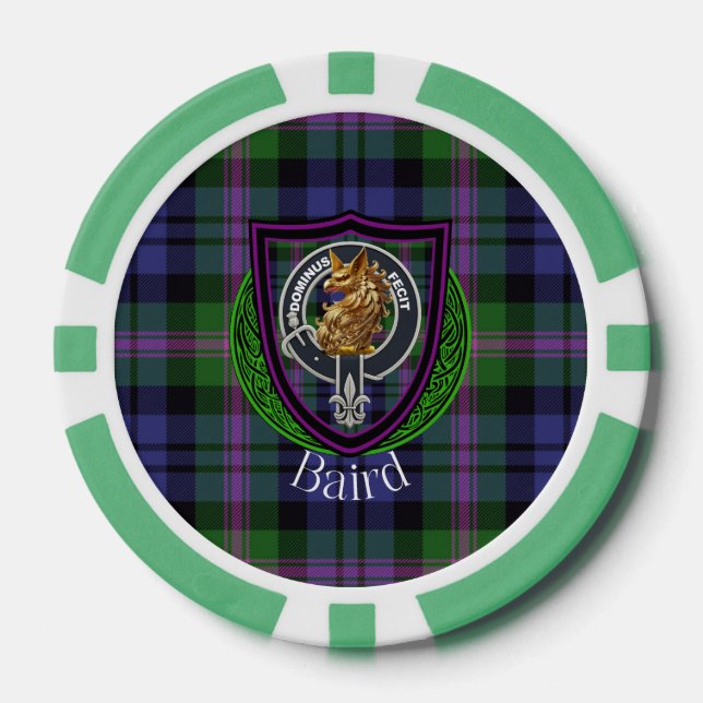 Baird Schottischer Clan Tartan & Wappen Pokerchips (Vorderseite)