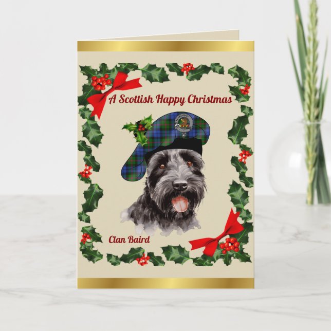 Baird Scottie Dog Personalisiert Xmas Karte (Vorderseite)