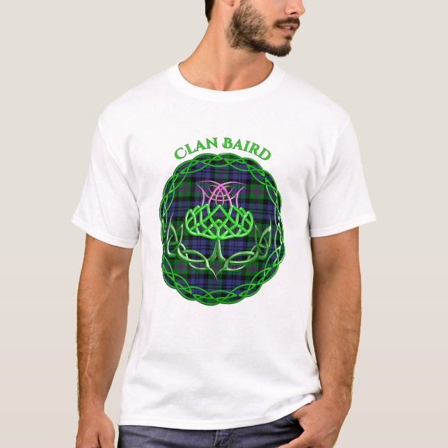 Baird Scottish Tartan Celtic Thistle T-Shirt (Vorderseite)