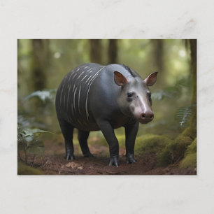 Baird-Tapir im Wald Postkarte