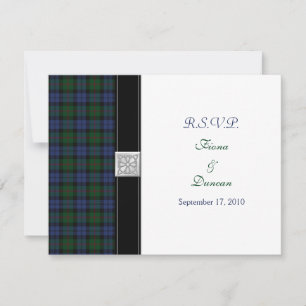Baird Tartan Celtic Wedding Response Card RSVP Karte