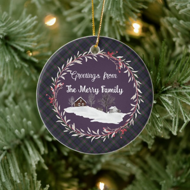 Baird Weathered Original Scottish Tartan Keramik Ornament (Baum)