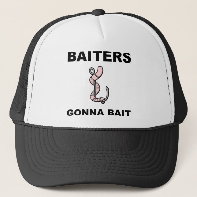 Baiters Gonna Bait Funny Ball Cap Hat Truckerkappe (Vorderseite)