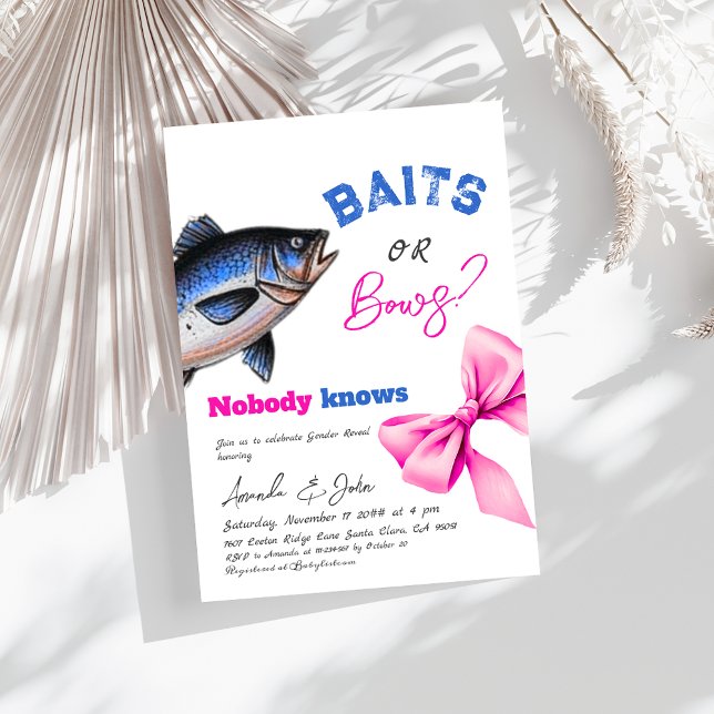 Baits oder Bows Blau oder Rosa Fishing-Gender-Offe Einladung (Von Creator hochgeladen)