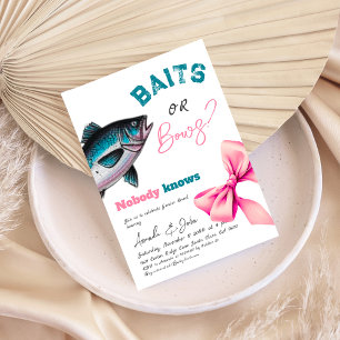 Baits oder Bows Blau oder Rosa Fishing-Gender-Offe Einladung
