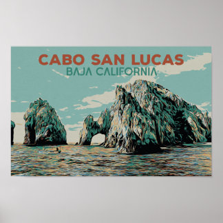 Baja California Cabo San Lucas, Mexiko Postcard Poster