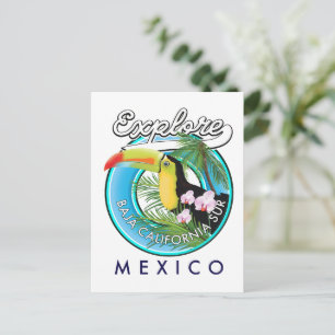 Baja California Sur Mexico Retro-Logo Postkarte
