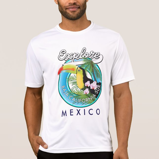 Baja California Sur Mexico Retro-Logo T-Shirt (Vorderseite)