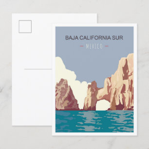 Baja California Sur Mexico Vintage Travel Postkarte