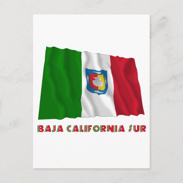 Baja California Sur Waving Unofficial Flag Postkarte (Vorderseite)