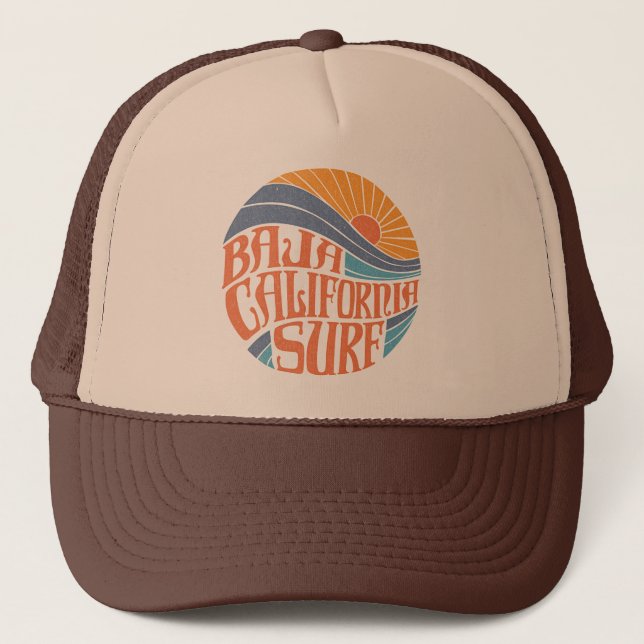 Baja Californian Surf Vintag Trucker Hat Truckerkappe (Vorderseite)