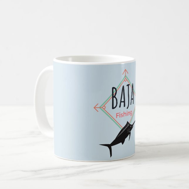 Baja Fishing-Abzeichen Kaffeetasse (Vorderseite Links)