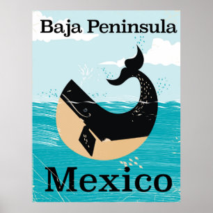 Baja Halbinsel Mexiko Reiseplakat Poster