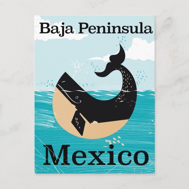 Baja Halbinsel Mexiko Reiseplakat Postkarte (Vorderseite)
