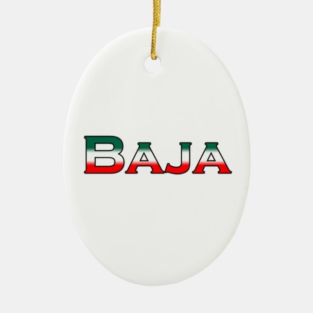 Baja Mexiko (Textlogo) Keramik Ornament (Vorne)