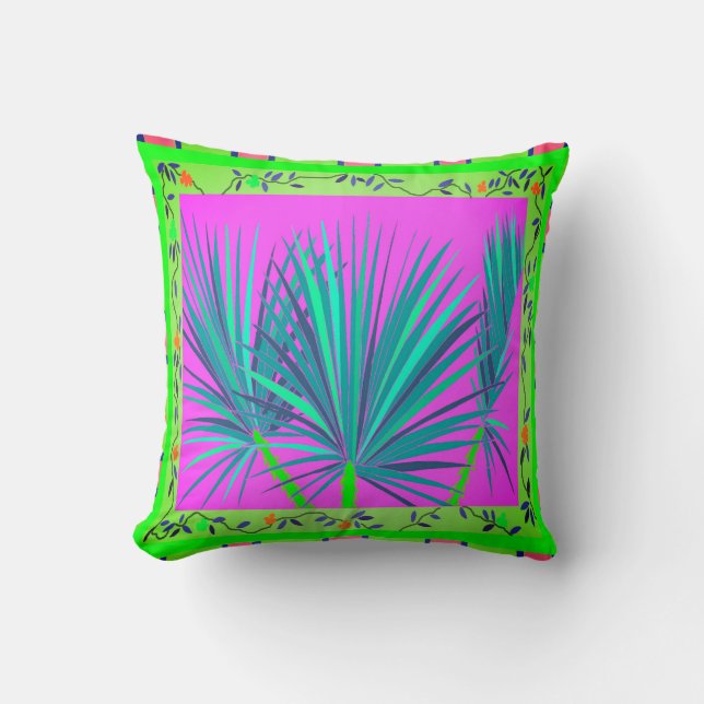 Baja Palms Throw Kissen (Vorderseite)