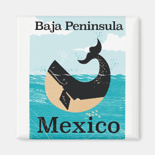 baja peninsula Mexico travel poster Magnet