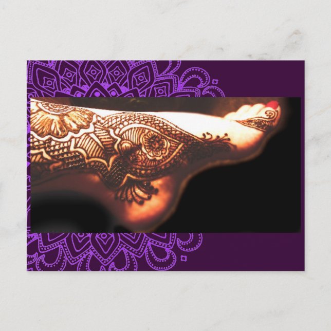 Bajidoo Henna Tattoo Work NO2 Postkarte (Vorderseite)